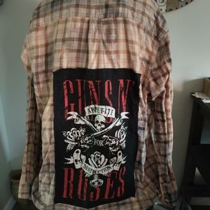 Upcycled/ recycled boyfriend flannel men's extra large
